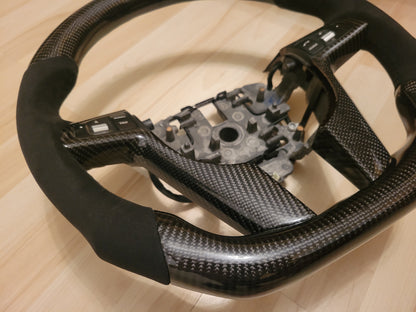 Carbon Fiber Steering Wheel (Alcantara, Black Stitch, Black Stripe)